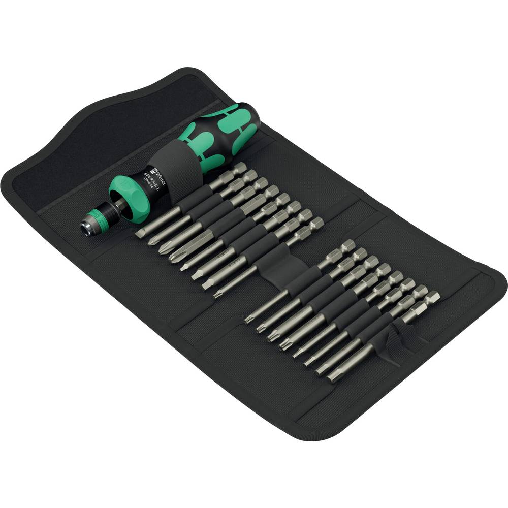 Wera Kompakt 60 RA-R Imperial 1 05051531001 Bitset Plat, Kruiskop Phillips, Kruiskop Pozidriv, Torx BO, Binnen-vierkant (Robertson), Inbus