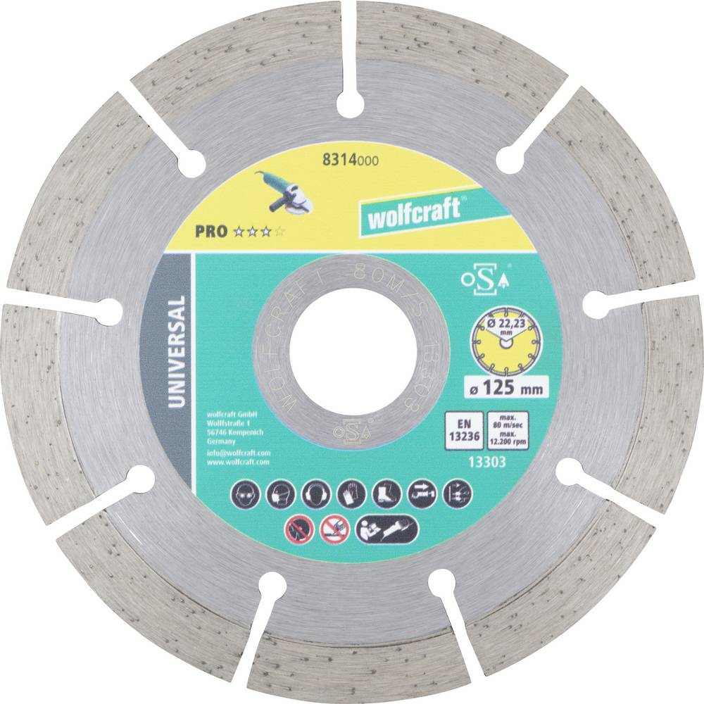 Wolfcraft 8314000 Diamanten doorslijpschijf 125 mm 1 stuk(s)