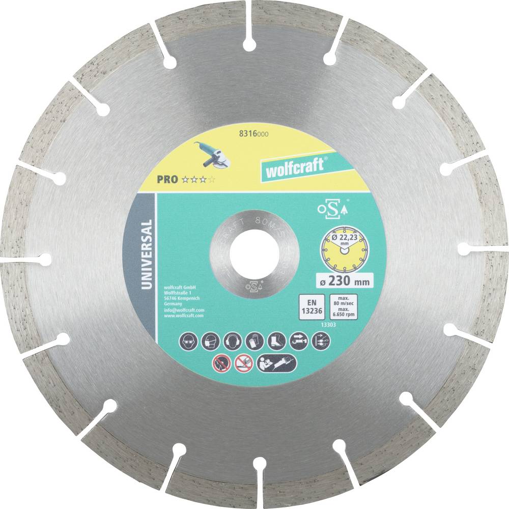 Wolfcraft 8316000 Diamanten doorslijpschijf 230 mm 1 stuk(s)