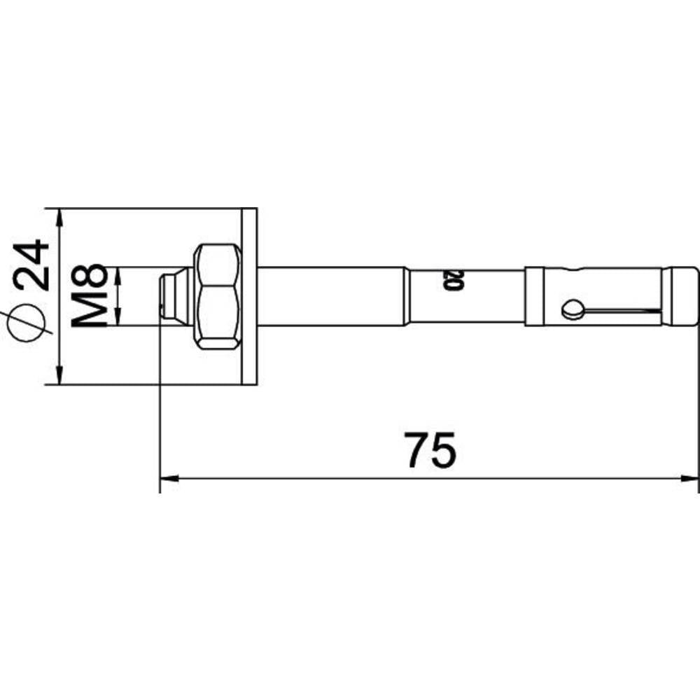 OBO Bettermann 3498683 3498683 Boutanker 75.00 mm 1 stuk(s)