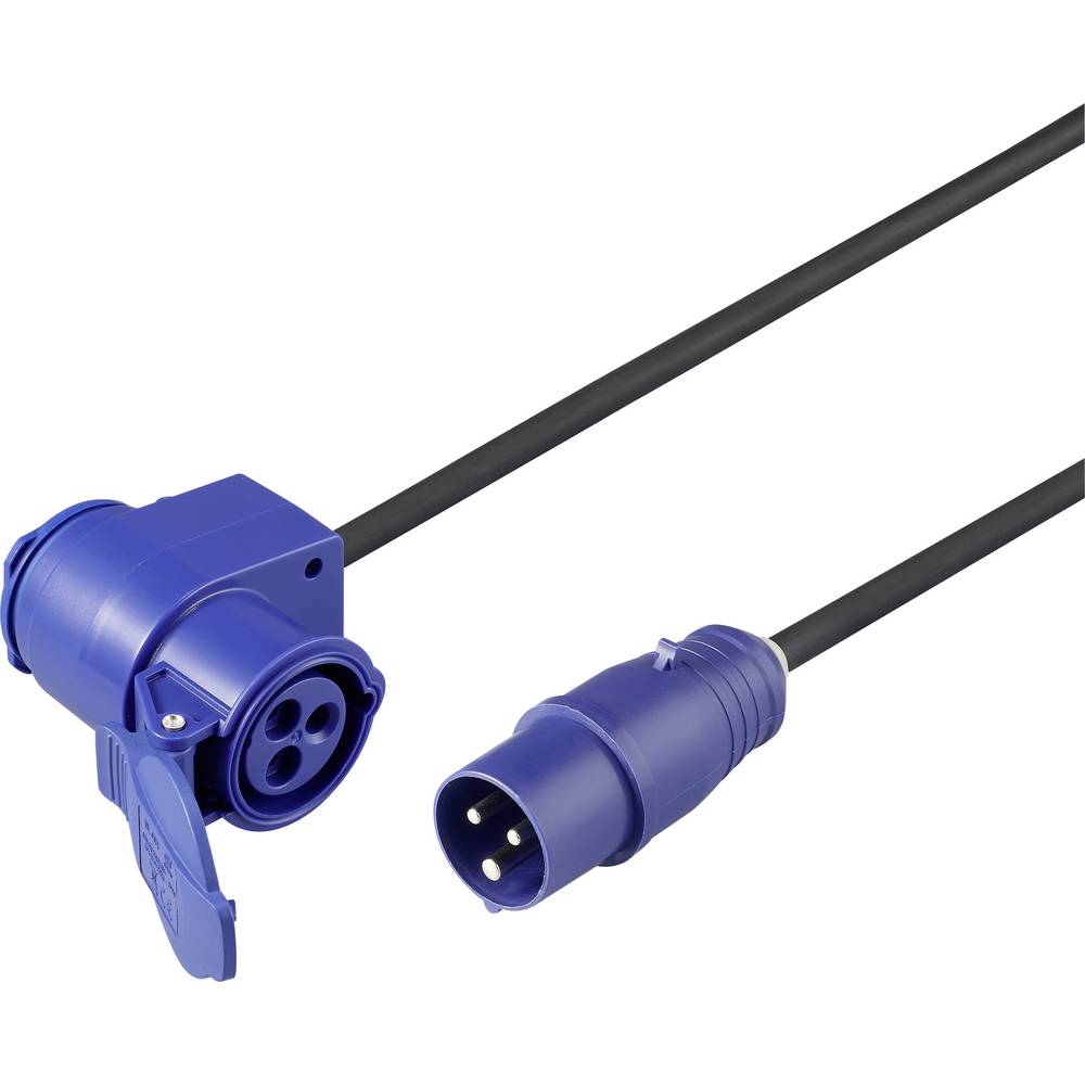 Sygonix SY-6684364 Stroom Verlengkabel 16 A Blauw, Zwart 3 m H07RN-F 3G 2,5 mm²