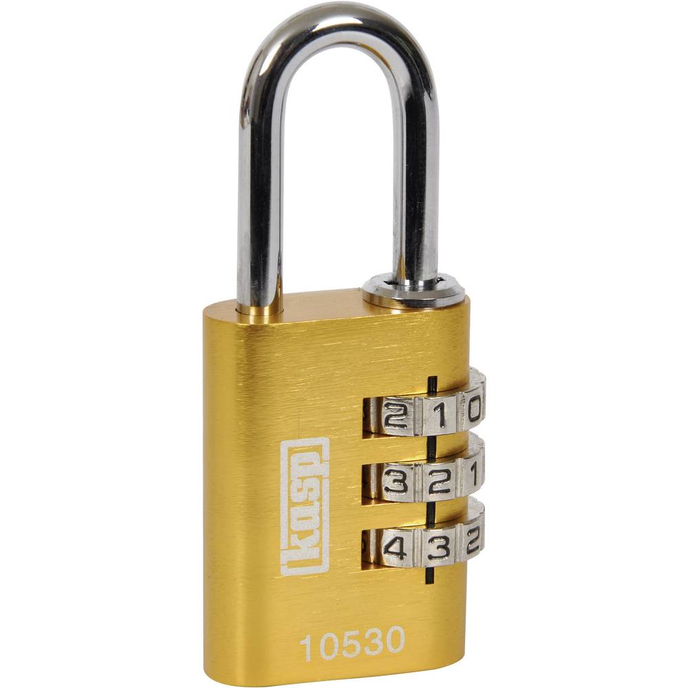 Kasp Hangslot  K10530YELD Geel Cijferslot