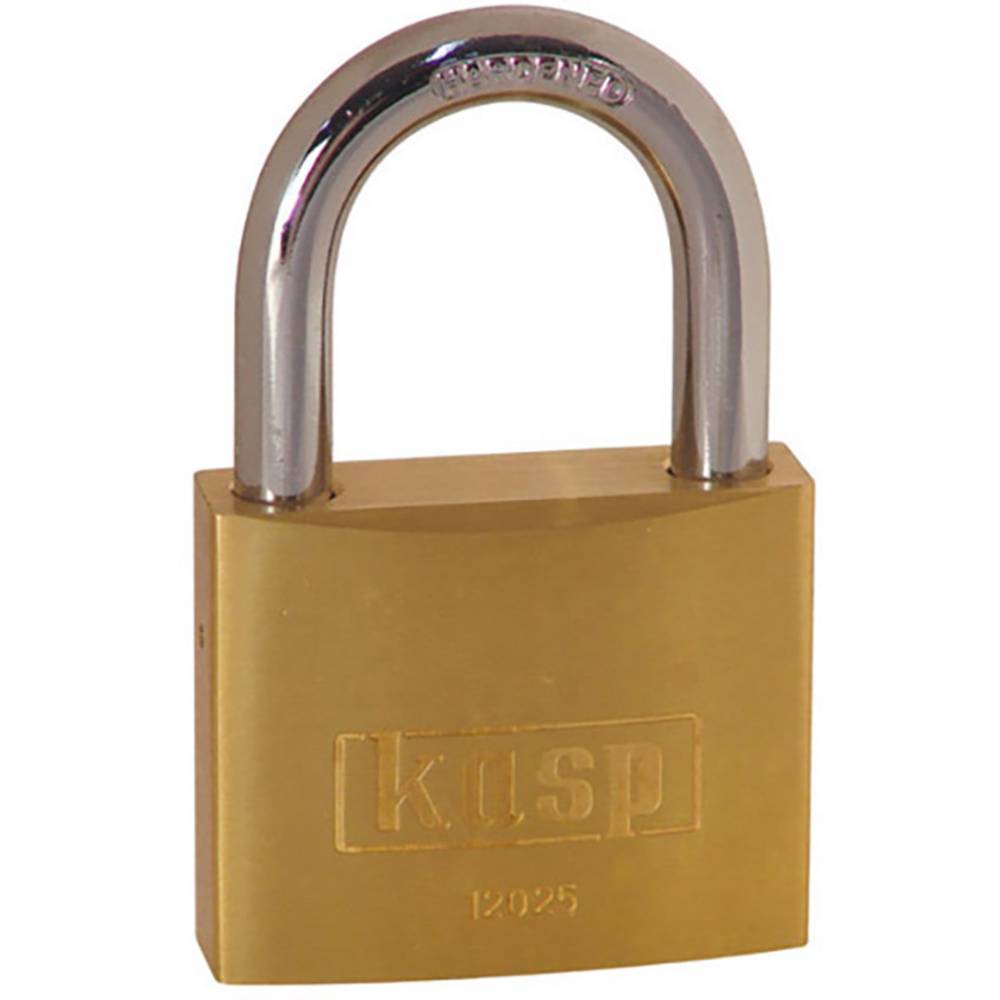 Kasp K12025LO Hangslot 25 mm Verschillend sluitend Goud-geel Sleutelslot
