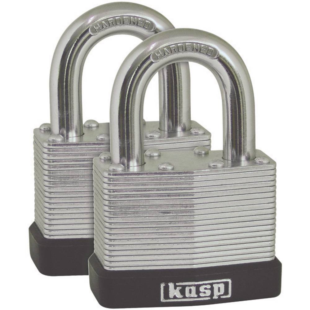 Kasp K13040D2 Hangslot 40 mm Gelijksluitend Zilver Sleutelslot