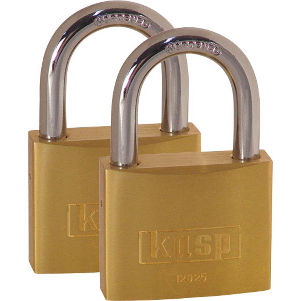 Kasp K12025D2 Hangslot 25 mm Goud-geel Sleutelslot