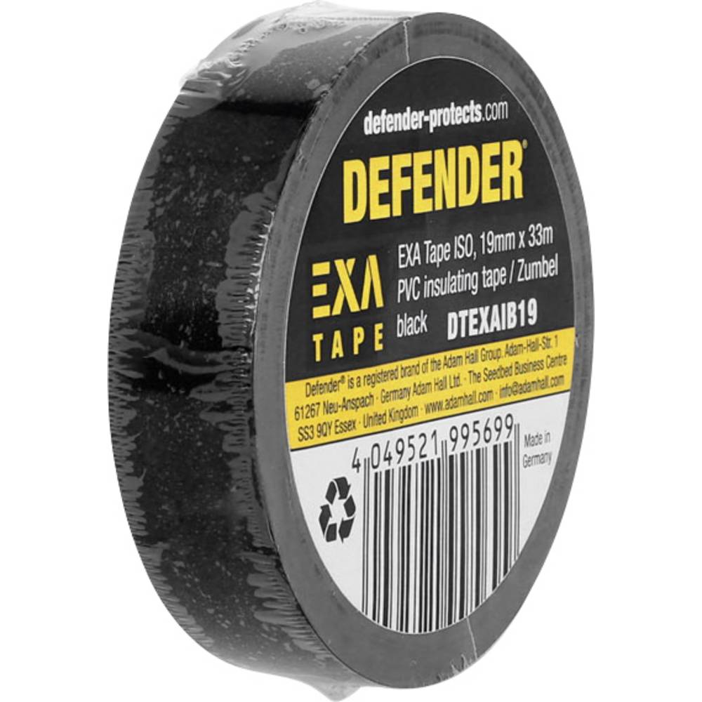 DEFENDER by Adam Hall EXA Tape DTEXAIB19 Isolatietape Zwart (l x b) 33 m x 19 mm 1 stuk(s)