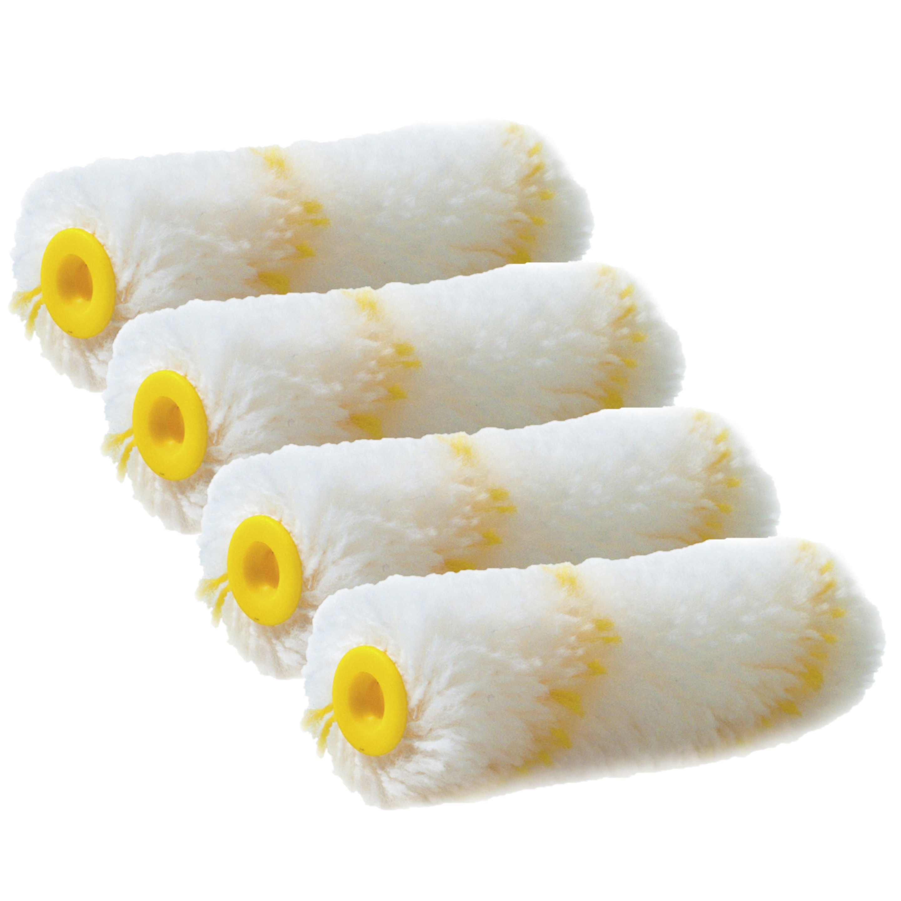 Sorex Muur vacht verfrollers polyacryl - 4x - 4 x 10 cm - wandrollers - Schilders benodigheden -