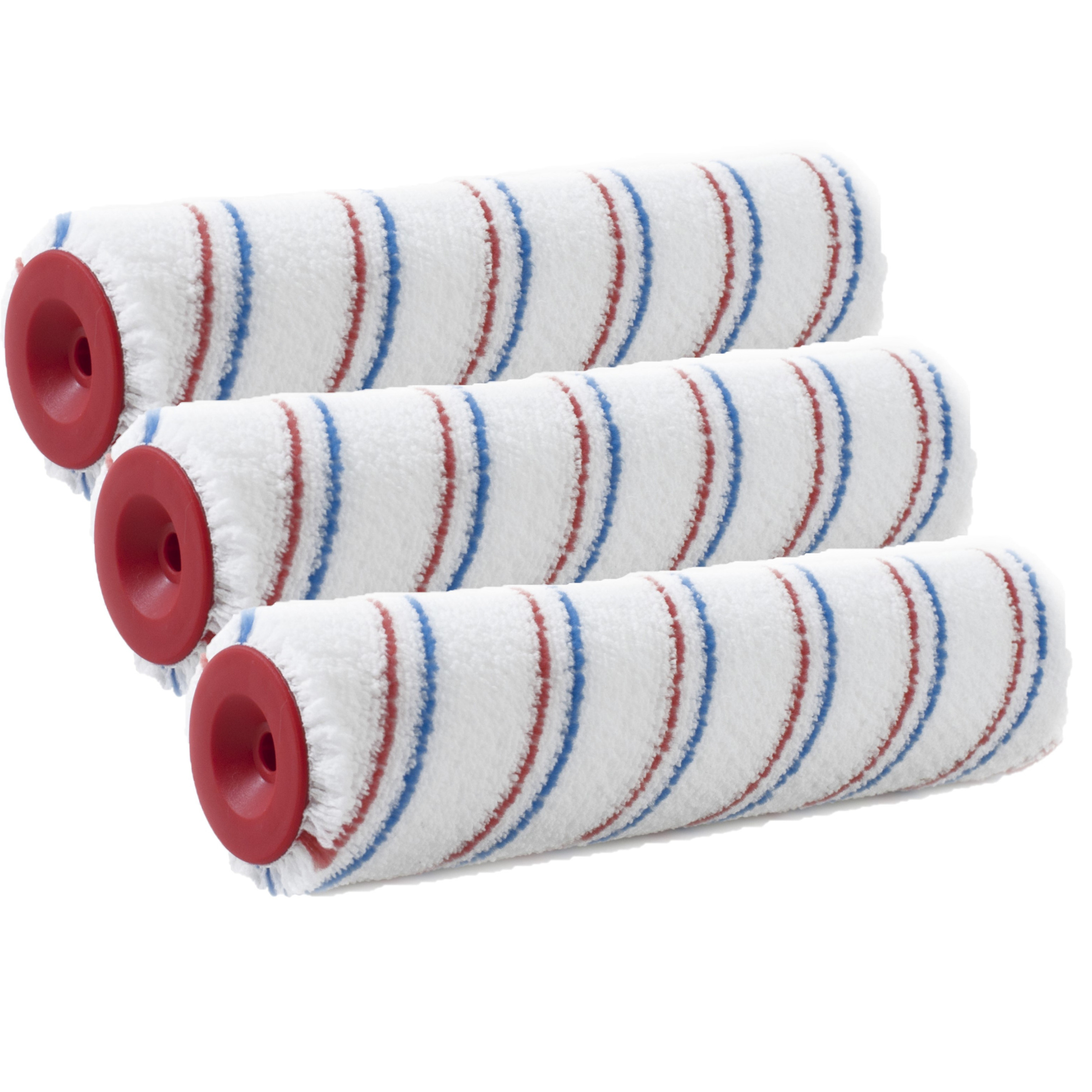 Sorex Set van 6x stuks muur vacht anti-spat verfrollers polyester microvezel pluisvrij 6,6 x 25 cm -