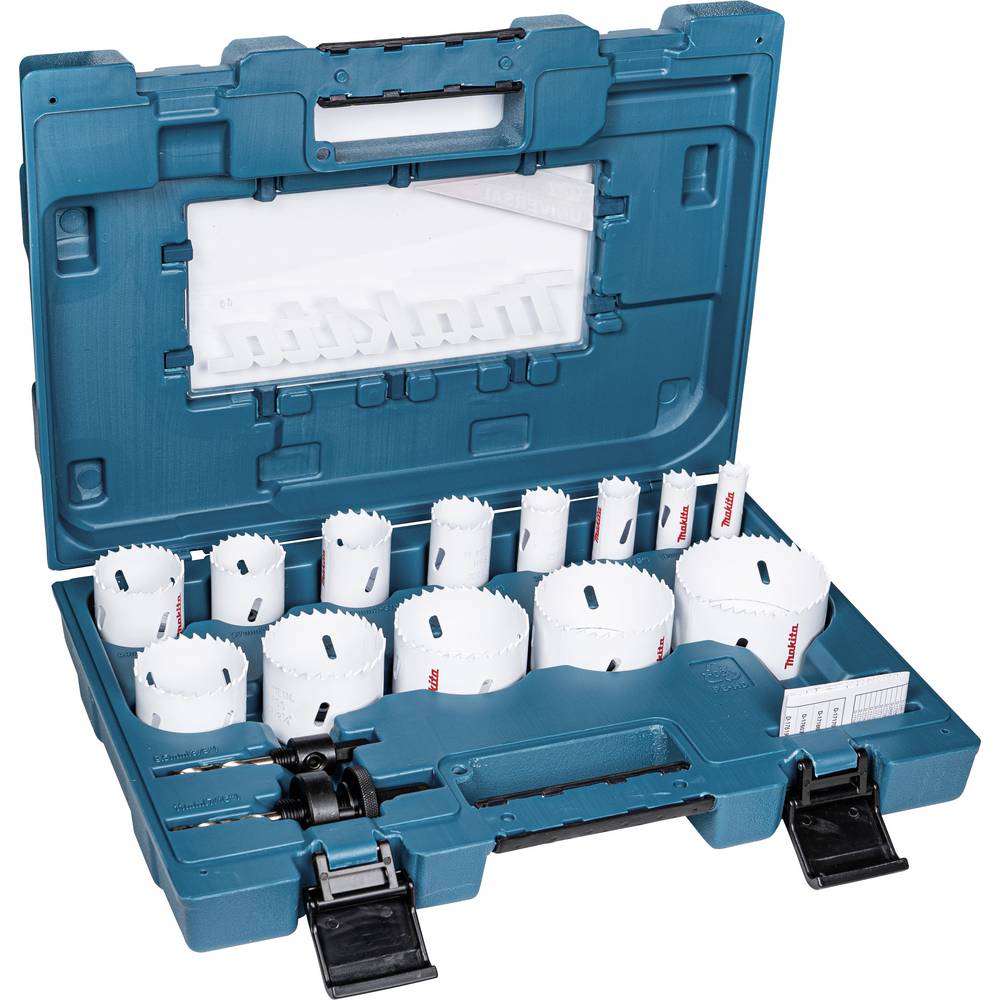 Makita D-63993 D-63993 Gatenzaagset 16.0 mm, 19.0 mm, 22.0 mm, 25.0 mm, 32.0 mm, 35.0 mm, 37.0 mm, 44.0 mm, 51.0 mm, 57.0 mm, 64.0 mm, 68.0 mm, 76.0 mm 1