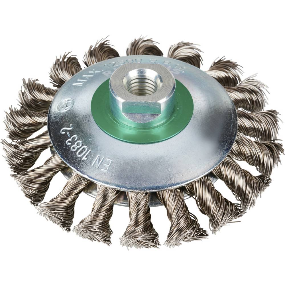 Rhodius 353093  EKBZ, 8 stuks kegelborstel 115 x 15 x 20 x M14 mm, geklopt, Topline, Made in Germany, voor roestvrij staal, staal 8 stuk(s)