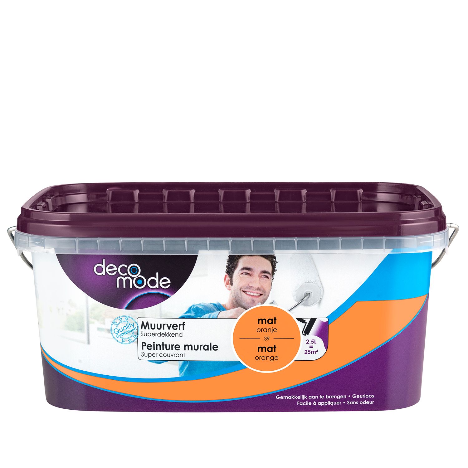 Decomode Muurverf Superdekkend Mat Oranje 2,5l
