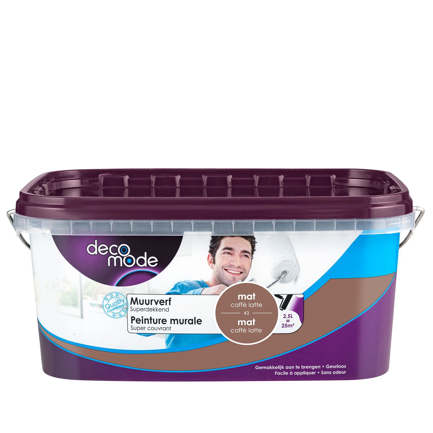 Decomode Muurverf Superdekkend Mat Café Latte 2,5l