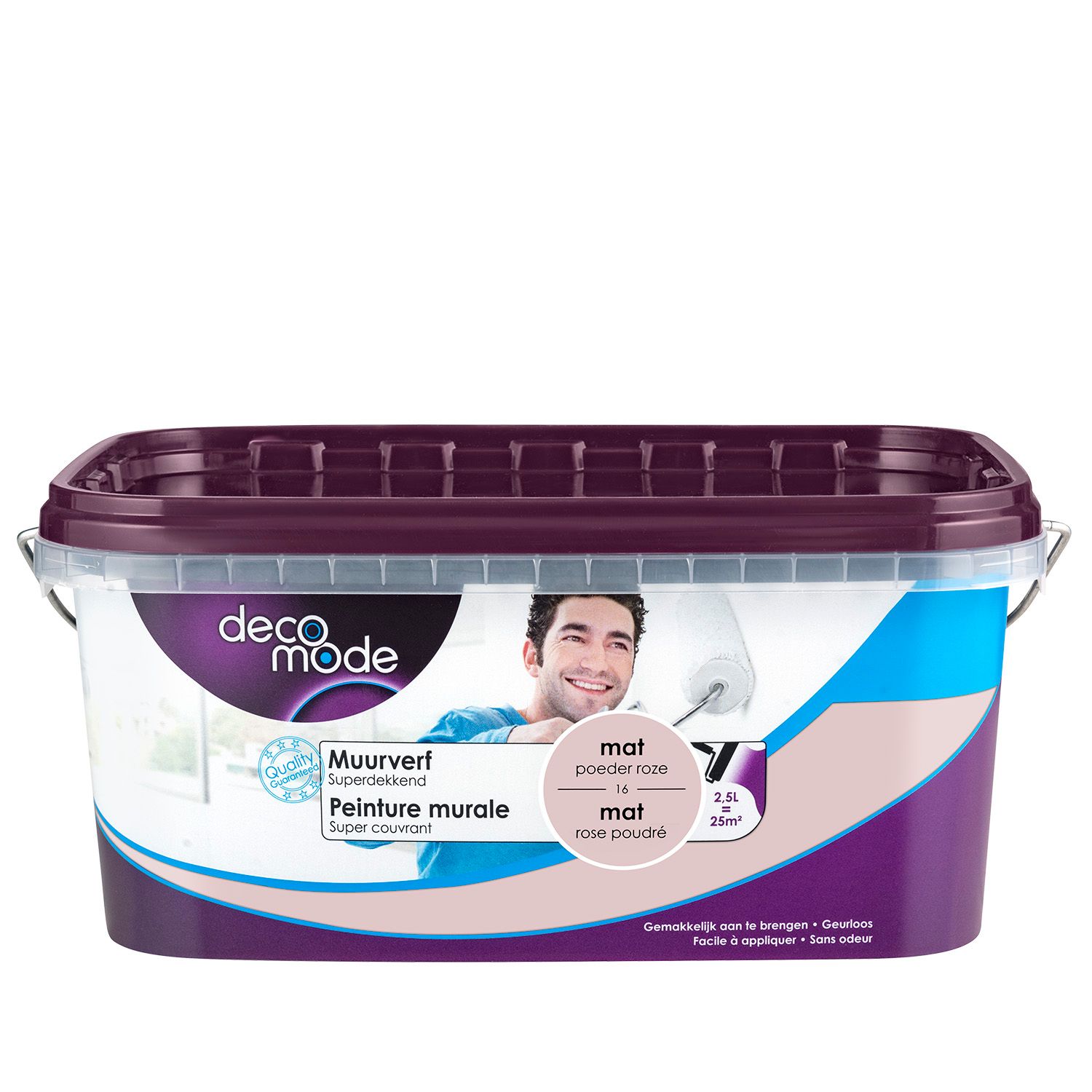 Decomode Muurverf Superdekkend Mat Poeder Roze 2,5l