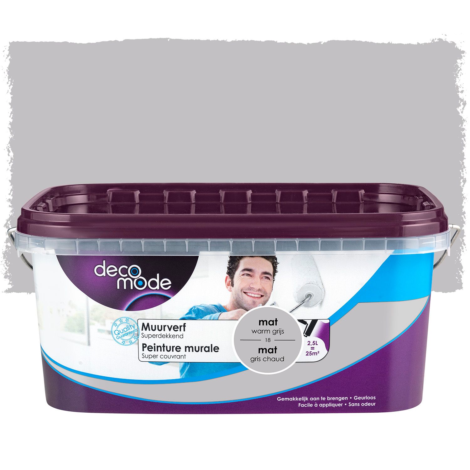 Decomode Muurverf Superdekkend Mat Warm Grijs 2,5l