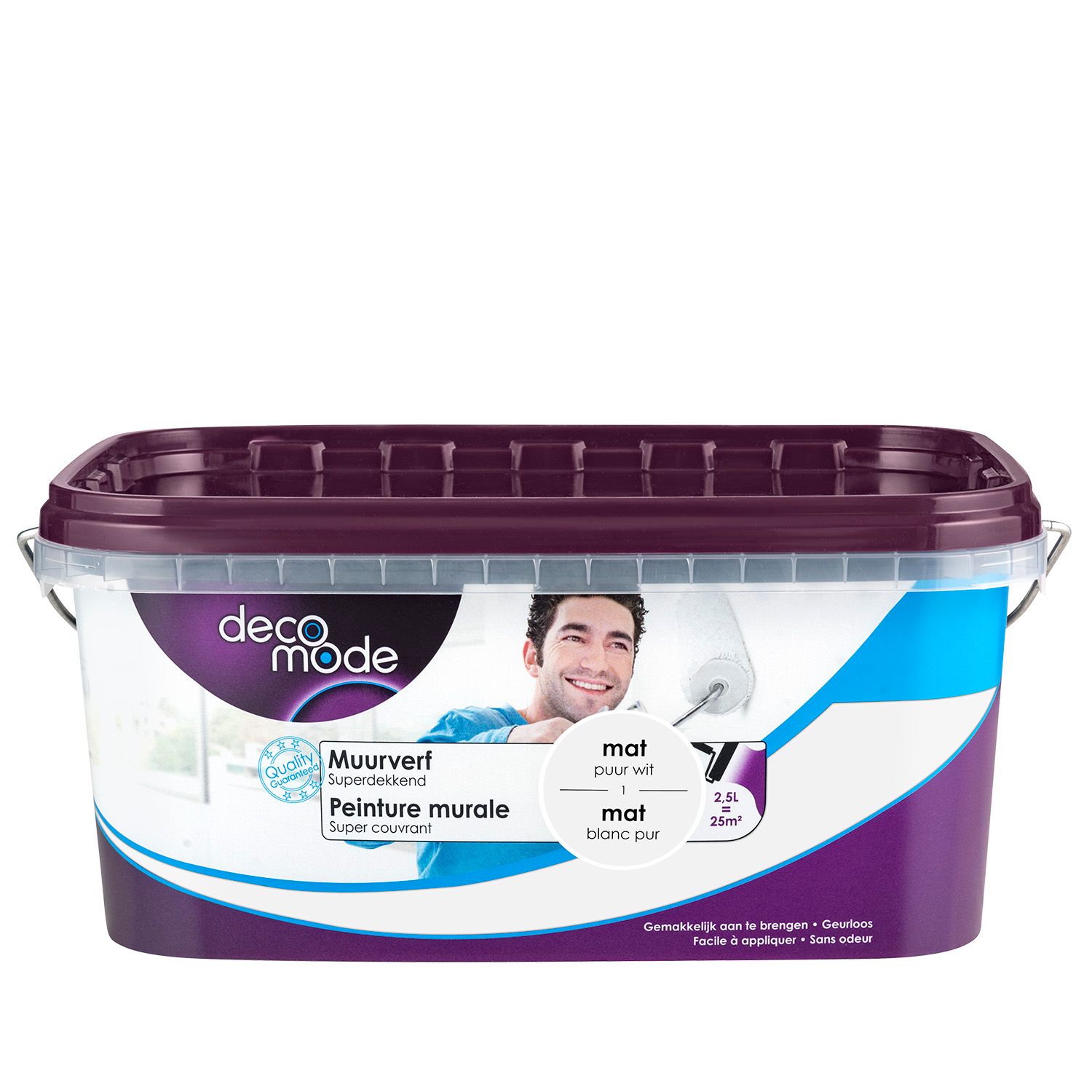 Decomode Muurverf Superdekkend Mat Puur Wit 2,5l