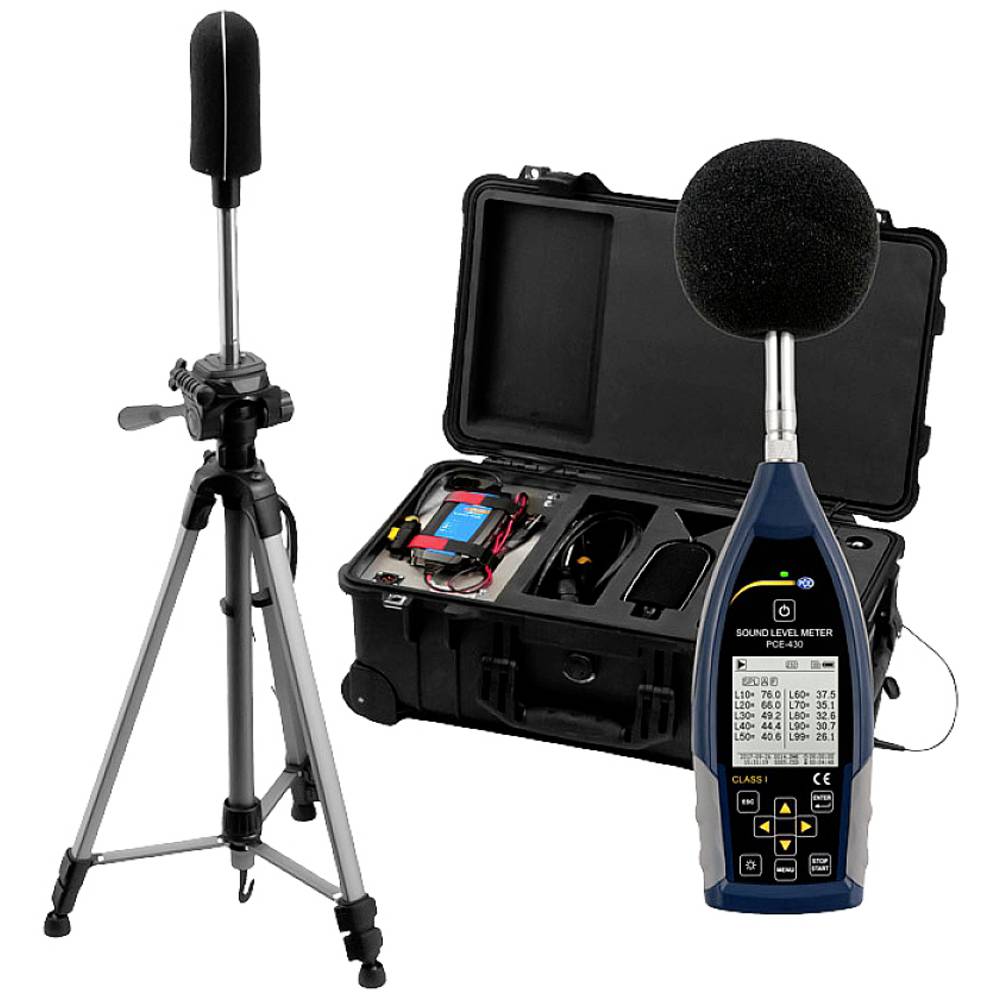 PCE Instruments Decibelmeter Datalogger 22 - 136 dB 3 Hz - 20 kHz USB