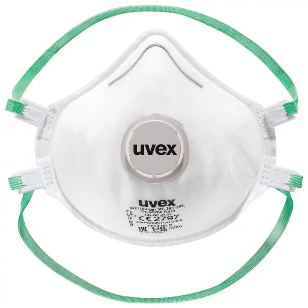 Uvex silv-Air classic 2310 8762313 Fijnstofmasker met ventiel FFP3 15 stuk(s) EN 149:2001 + A1:2009 DIN 149:2001 + A1:2009