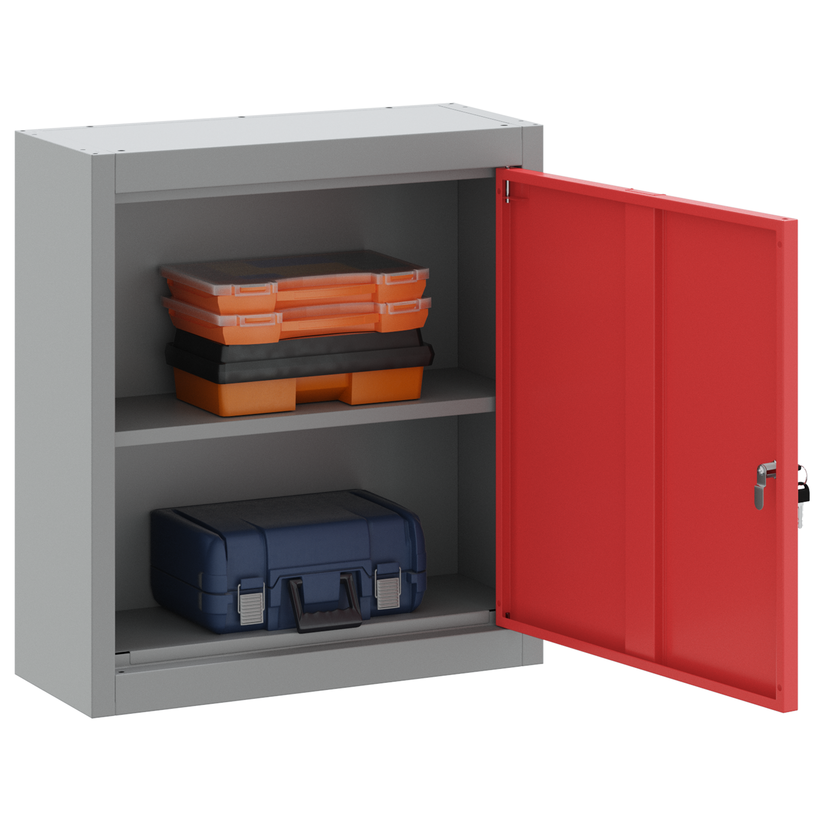 vidaXL Gereedschapskast wandgemonteerd 50x20x55 cm staal rood