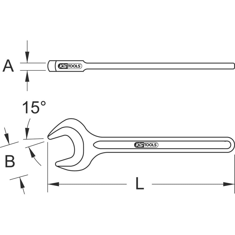 KS Tools 9637165 963.7165 Enkelvoudige steeksleutel Sleutelbreedte (metrisch) 25 mm