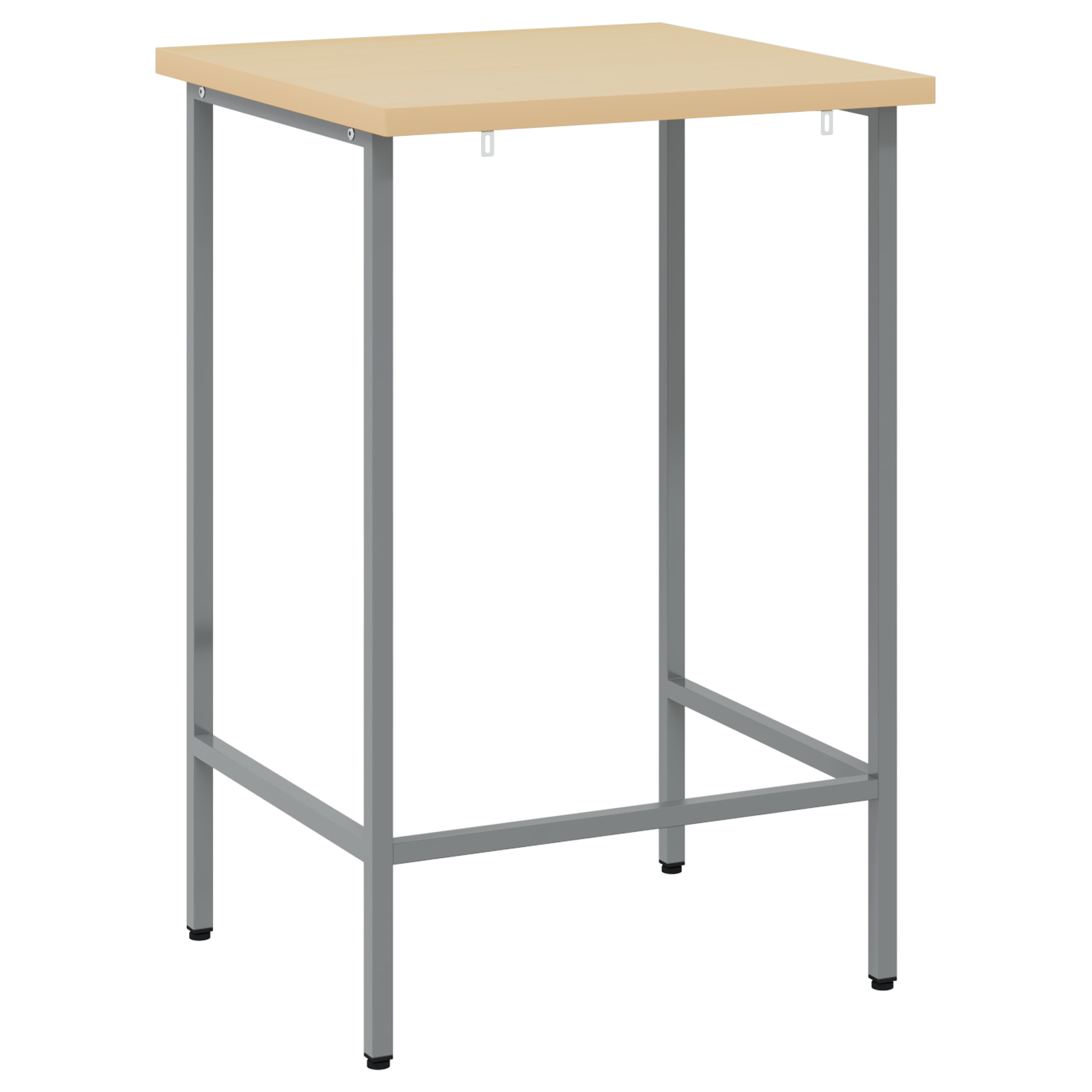 vidaXL Werkbank 55x55x85 cm staal en bewerkt hout grijs