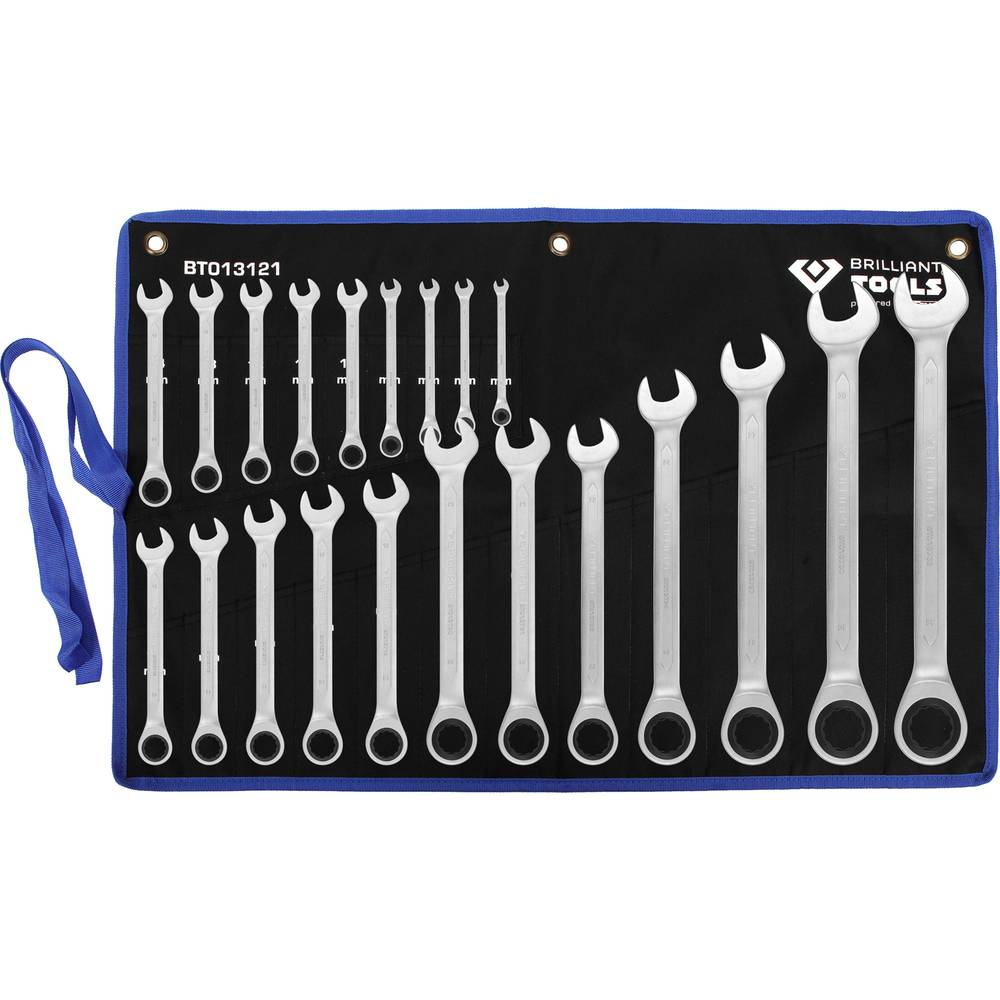 Brilliant Tools BT013121 BT013121 Ringsleutel met ratelset Sleutelbreedte (metrisch) 8 - 53 mm