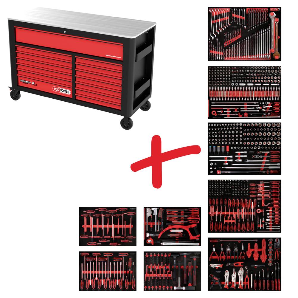 KS Tools 8459706 Werkplaatswagen Kleur (specifiek): Zwart, Rood