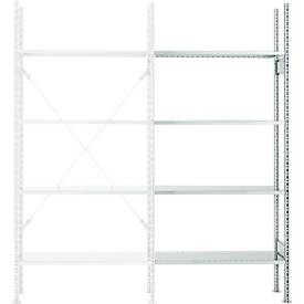 SSI Schäfer Aanbouwstelling, 4 legborden, H 2278 x B 1055 x D 300 mm, gegalvaniseerd