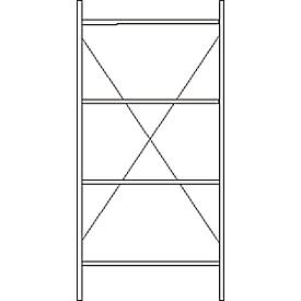 SSI Schäfer Basisstelling, 4 legborden, H 2278 x B 1055 x D 800 mm, gelakt