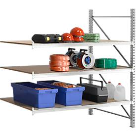 SSI Schäfer Stellingsysteem WR 600, aanbouwsectie, dwarssteun blauw, met 2 niveaus, 2200 x 1500 x 1050 mm