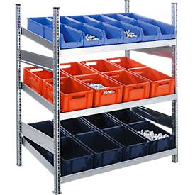 SSI Schäfer Complete stelling MBR 3000, aanbouwsectie, 3 schuine vakniveaus, 1536 x 800 x 1292 mm