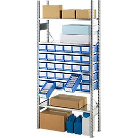 SSI Schäfer Basis stelling R 3000, Complete stelling 1,055 m, 1 basissectie incl. 8 legborden en 30 stellingbakken RK 421