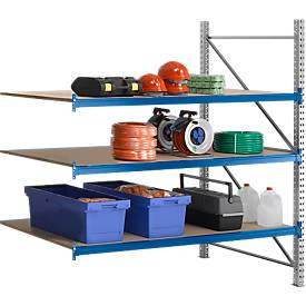 SSI Schäfer Stellingsysteem WR 600, aanbouwsectie, dwarssteun blauw, met 3 niveaus, 2500 x 1800 x 1050 mm
