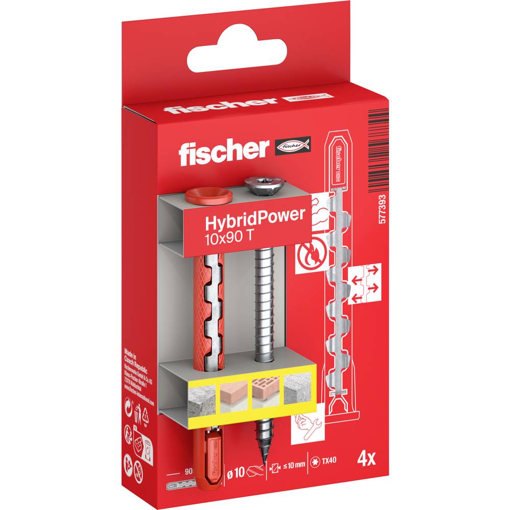 Fischer 577393 HybridPower Deuvelset 90 mm 4 stuk(s)
