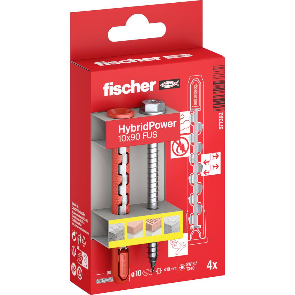 Fischer 577392 HybridPower Deuvelset 90 mm 4 stuk(s)