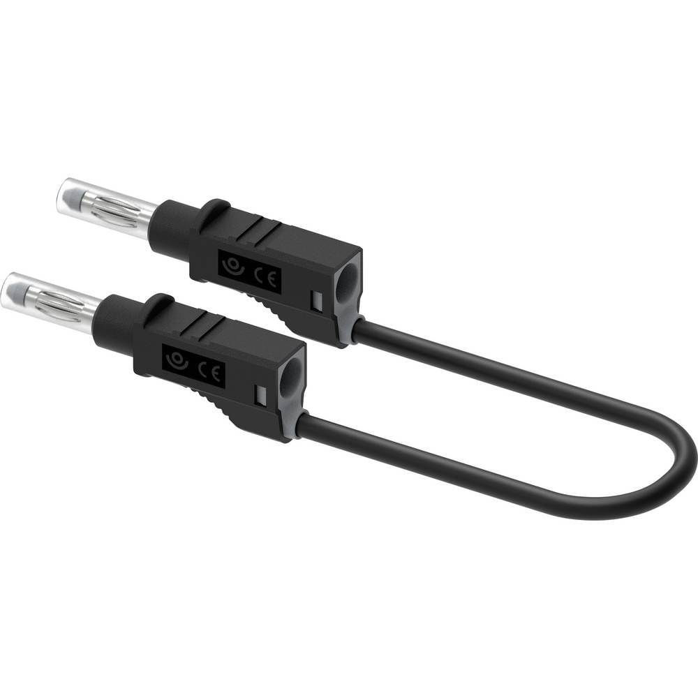 Electro PJP 2211/600V-CD1-25N Meetsnoer Bananenstekker 25 cm Zwart 1 stuk(s)