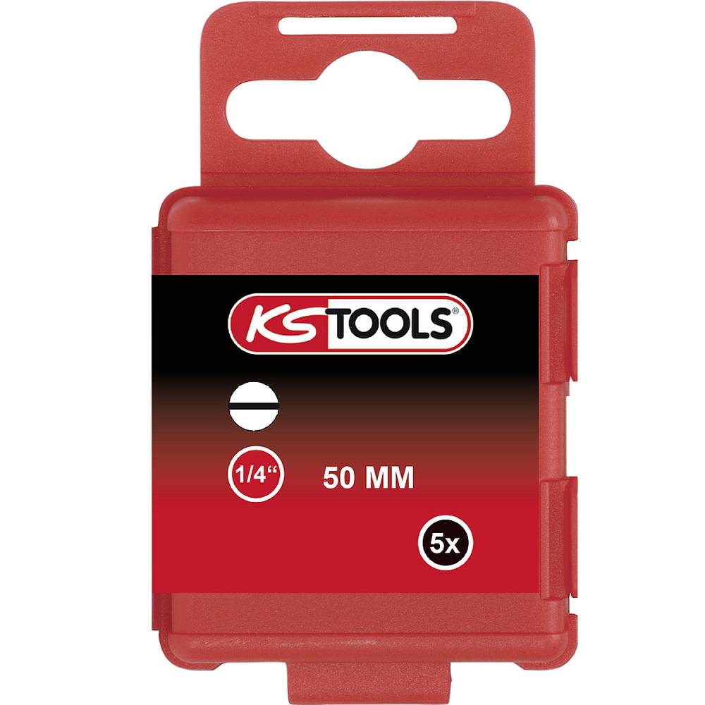 KS Tools 911.2750 Gleuf-bit 4 mm S2-staal Vernikkeld E 6.3 5 stuk(s)