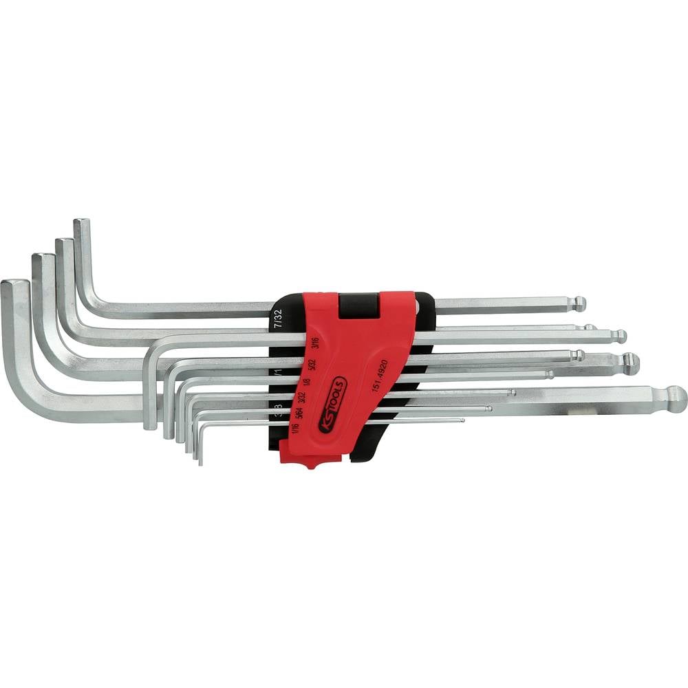 KS Tools 151.4920 Inbus Haakse schroevendraaierset 1/16 inch, 5/64 inch, 3/32 inch, 1/8 inch, 5/32 inch, 3/16 inch, 7/32 inch, 1/4 inch, 5/16 inch, 3/8 inch
