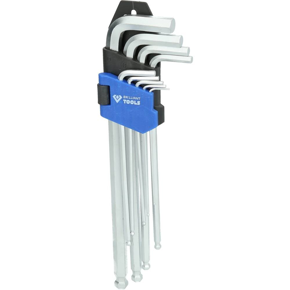Brilliant Tools BT045019 Haakse schroevendraaierset 1.5 mm, 2 mm, 2.5 mm, 3 mm, 4 mm, 5 mm, 6 mm, 8 mm, 10 mm 9-delig