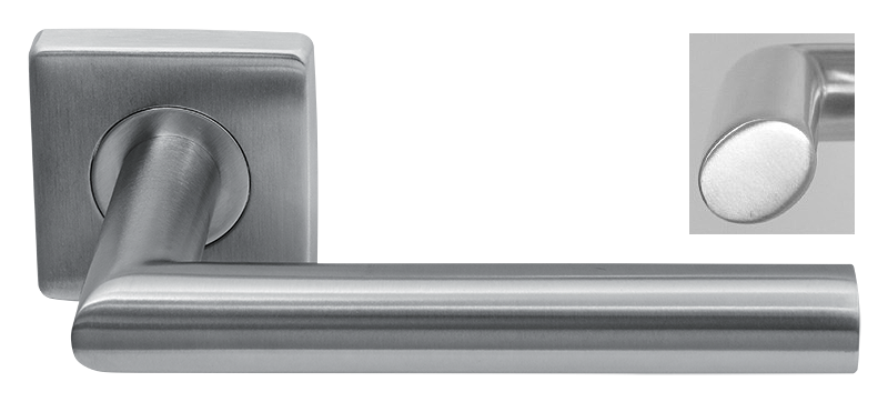 In-Door Deurklink Nexus rvs basis op vierkant rozet geveerd