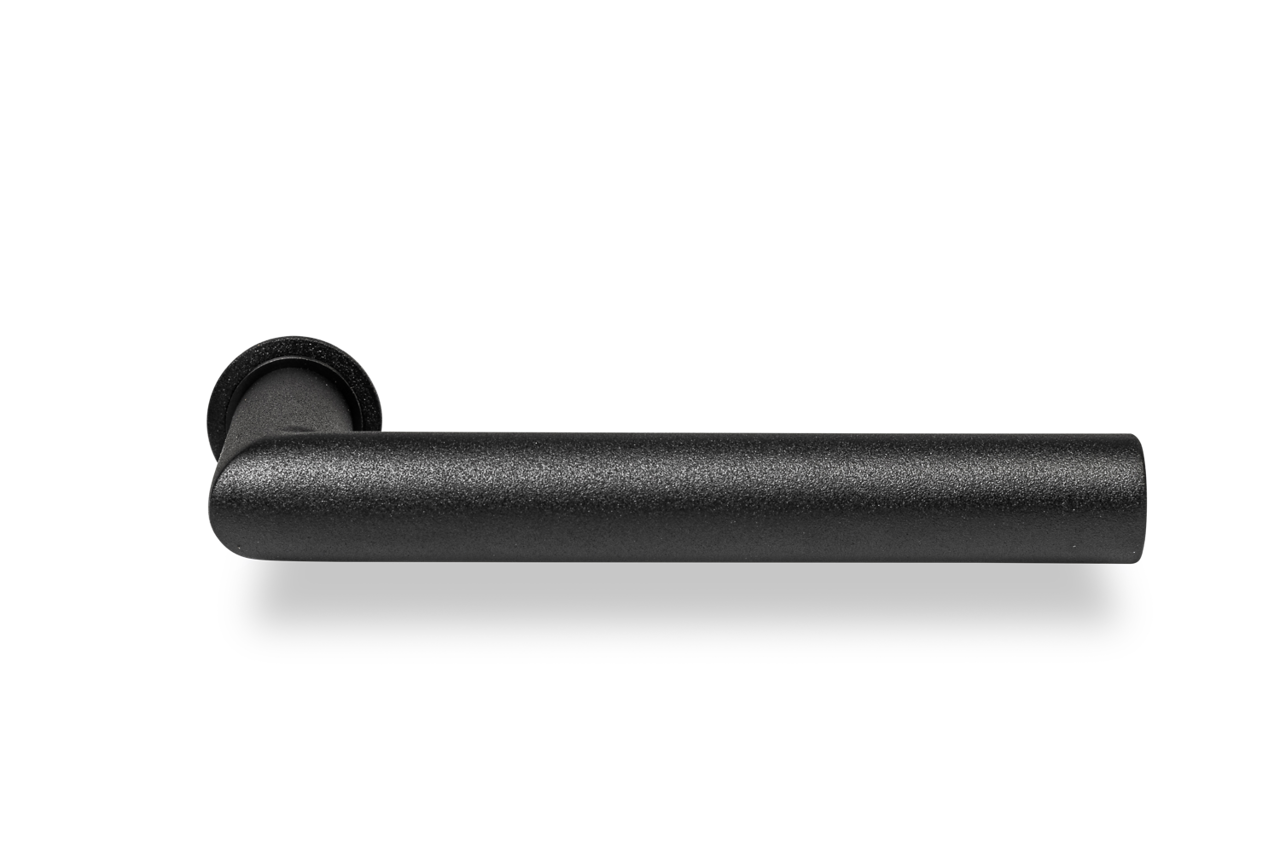 In-Door Deurklink Uno zwart basis op rond minimalistisch rozet