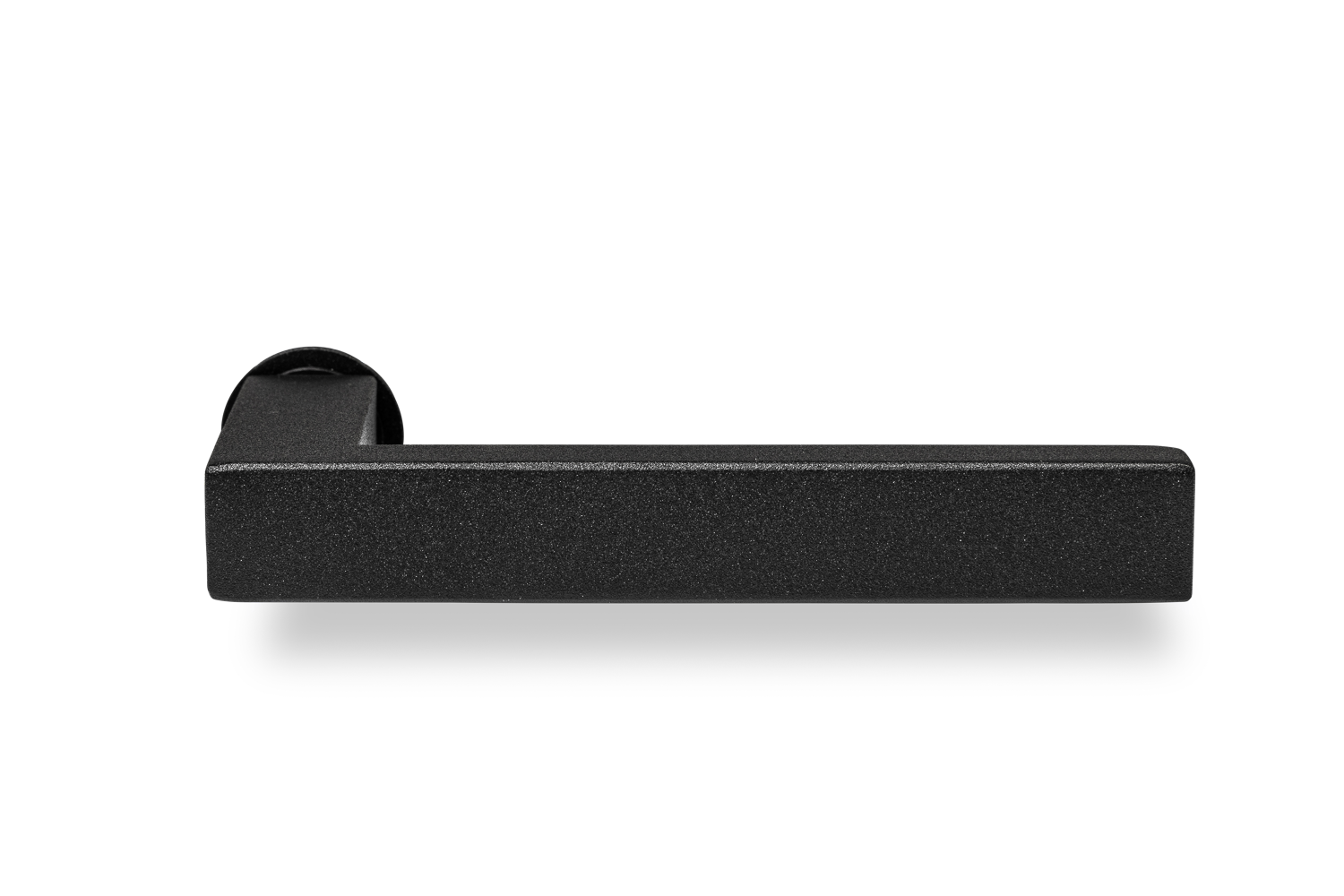In-Door Deurklink Linea zwart basis op rond minimalistisch rozet