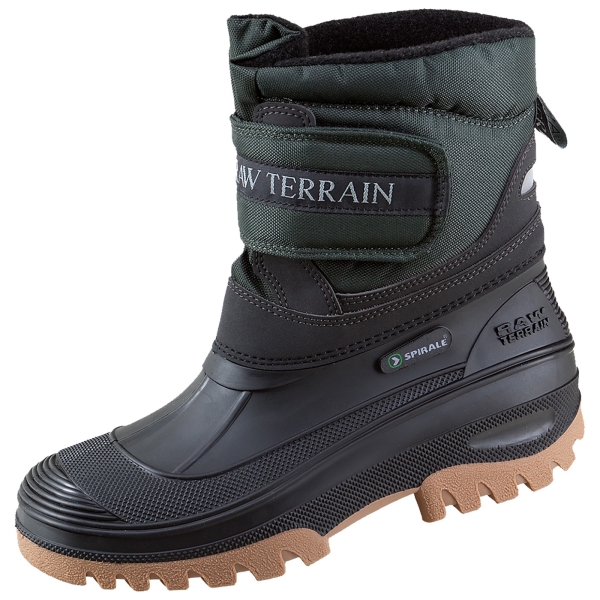 Spirale Winterlaars maat 44 zwart nylon/PVC imitatiebont/klittenband 