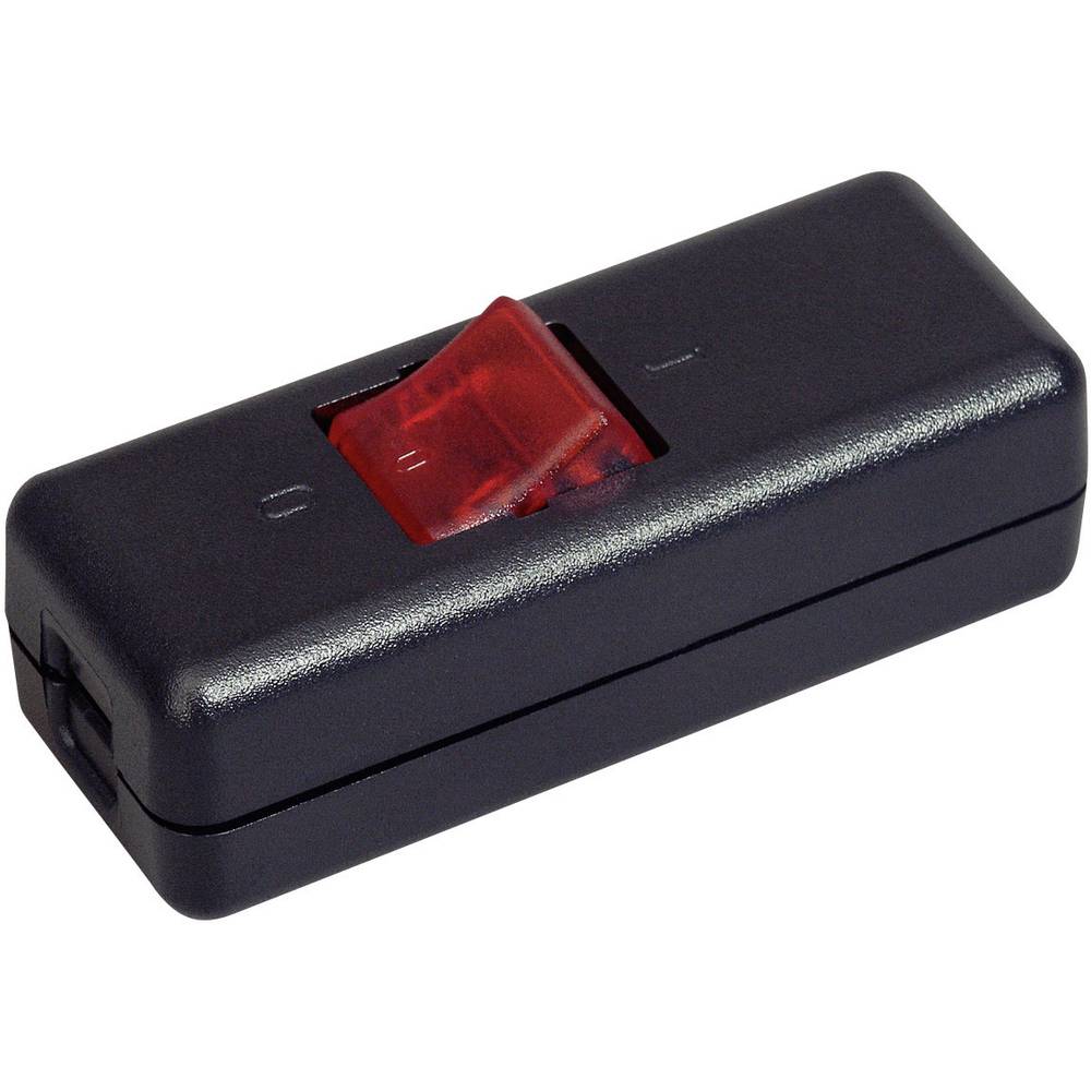 InterBär 8010-104.01 Snoerschakelaar Zwart, Rood 2x uit/aan 10 A 1 stuk(s)