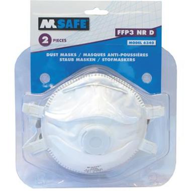 M-Safe OXXA 6340 stofmasker FFP3 NR D met uitademventiel in blisterverpakking
