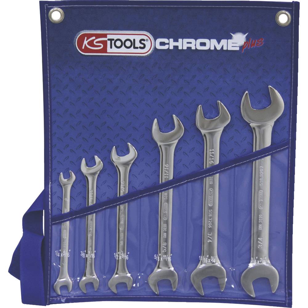 KS Tools 518.3220 518.3220 Dubbele steeksleutelset Sleutelbreedte (inch) 1/2 - 11/16