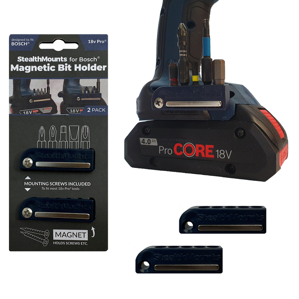 StealthMounts BH-BO-BLU-2 Magnetische Bithouder Voor Machines Bosch - Blauw- 2-pack