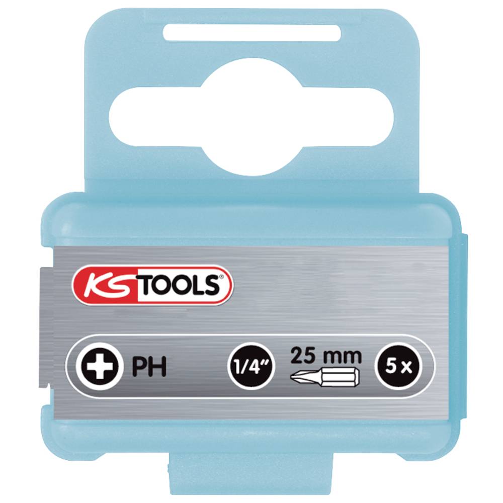 KS Tools 910.2201 9102201 Kruis-bit PH 1 RVS V2A Roestvast C 6.3 5 stuk(s)
