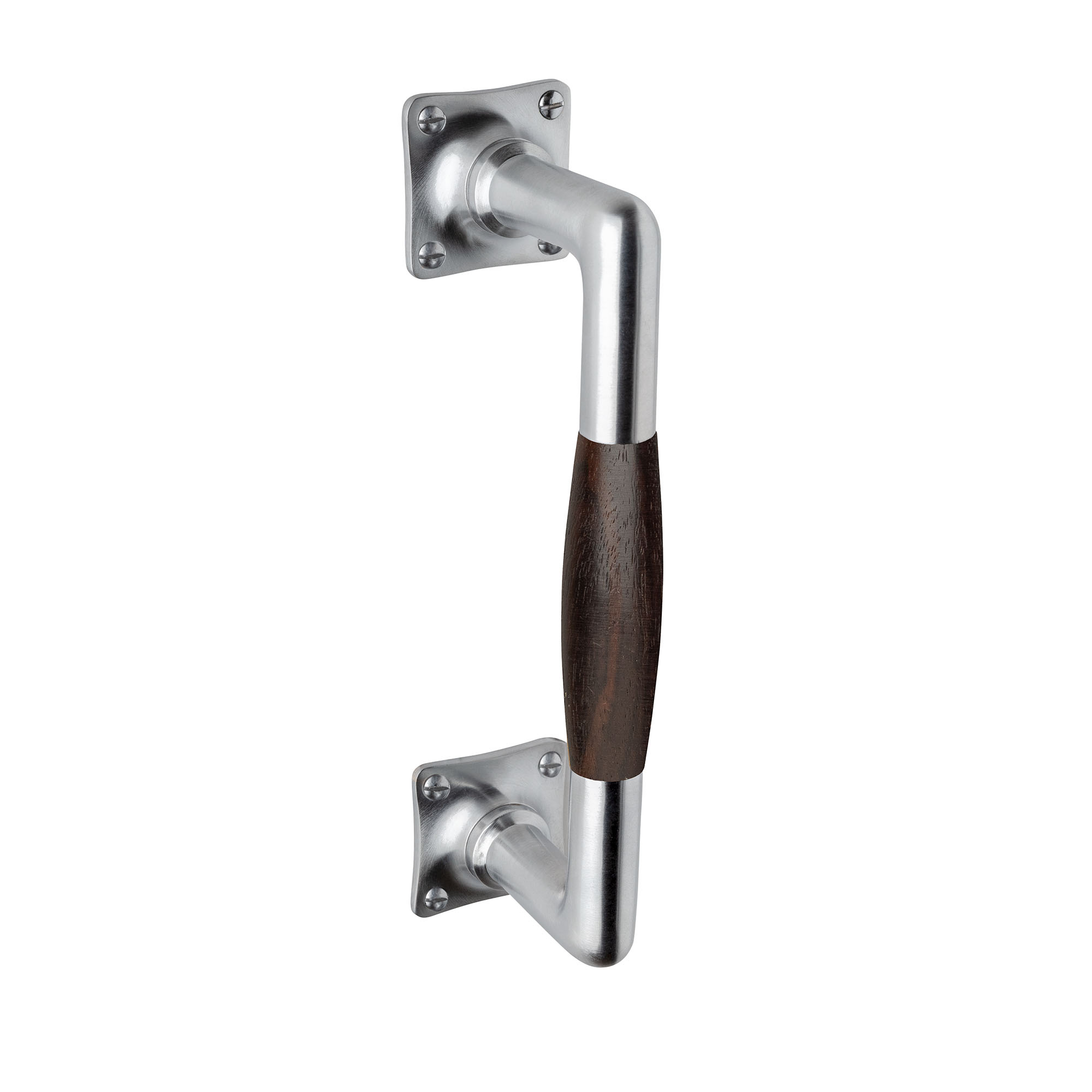 De Oude Deurklink Handgreep palissander 185mm vierkant rozet mat nikkel