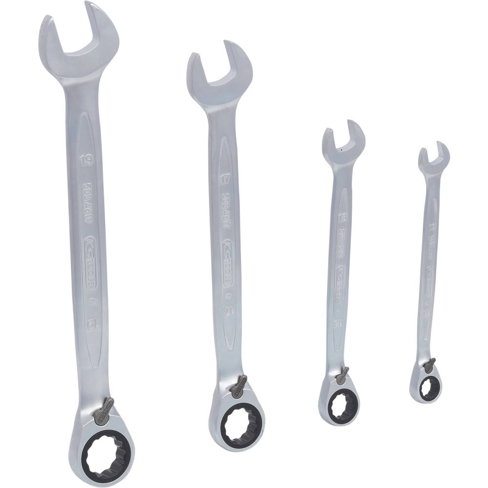 KS Tools 503.4604 5034604 Ringsleutel met ratelset Sleutelbreedte (metrisch) 10 - 19 mm