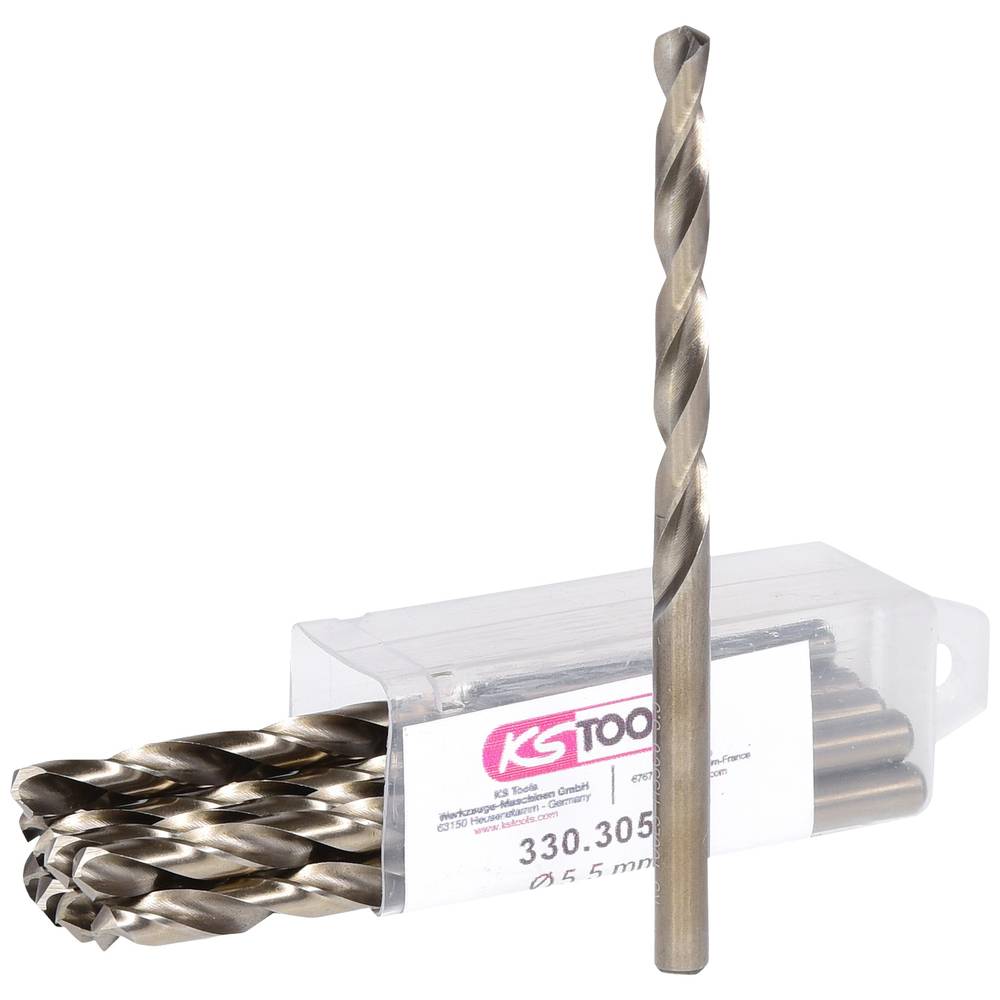KS Tools 3303055 HSS-G-Co 5 Metaal-spiraalboorset 5.5 mm 10 stuk(s)